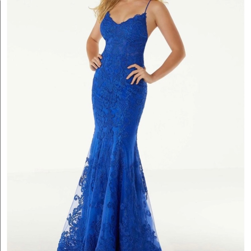 New- Morilee- Madeline Gardner Royal Blue Dress